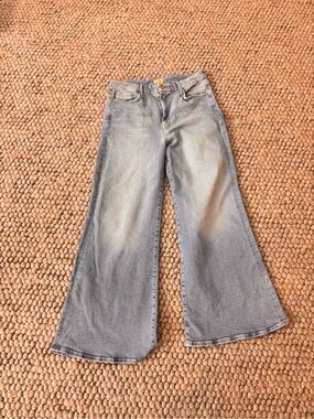 MOTHER Faded Light Blue Wide-Leg Flare Jeans